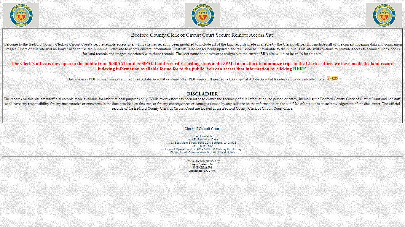 Bedford County Clerk of Circuit Court Secure Remote Access ...